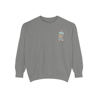Sweatshirt — "Fueled by Iced Coffee and Anxiety" Cozy Graphic Pullover