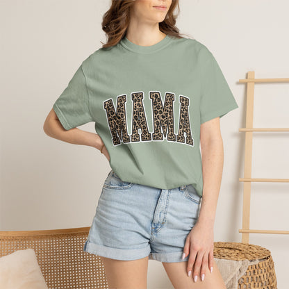 Mama Leopard Print T-Shirt — Women's Mom Graphic Tee for Mother's Day & Everyday