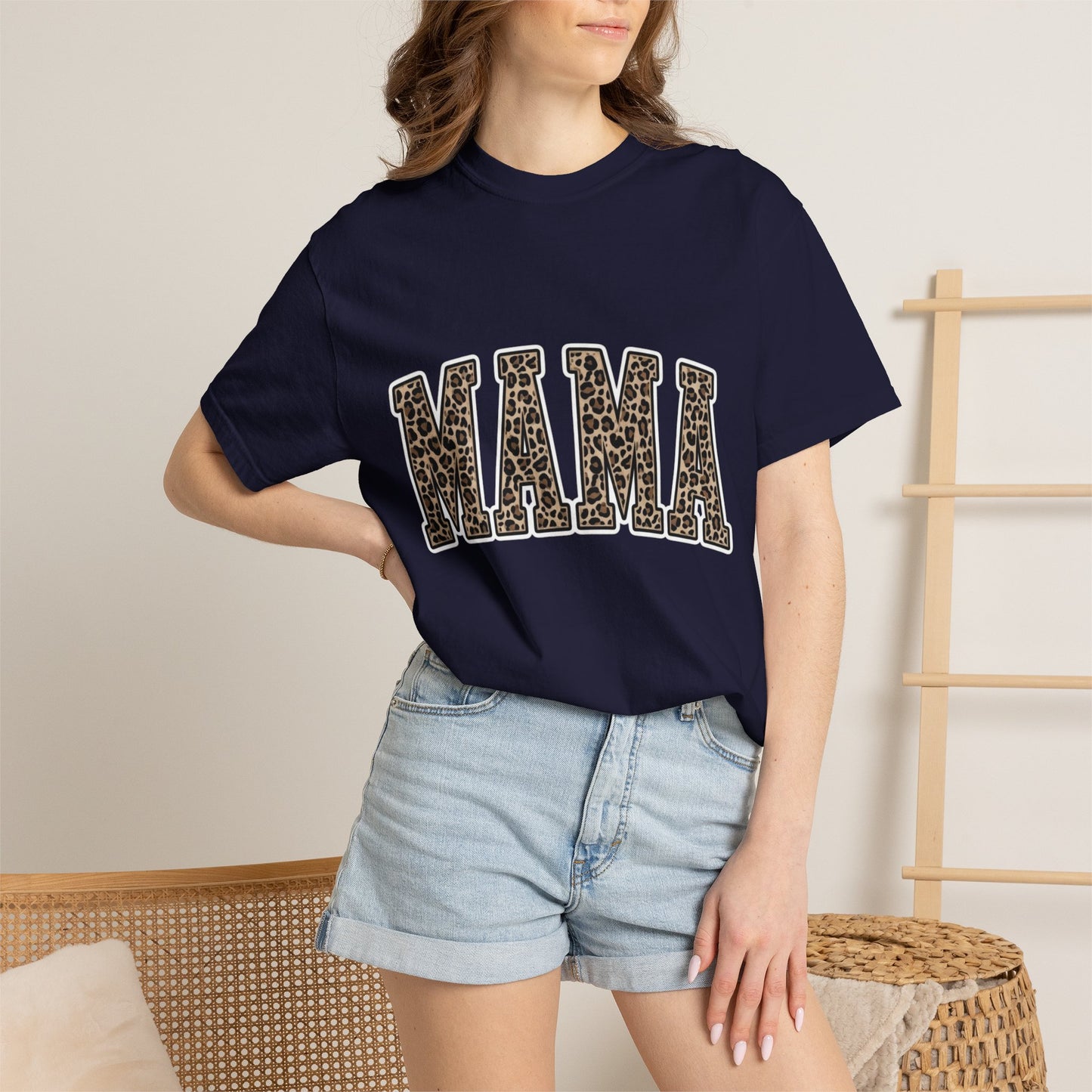 Mama Leopard Print T-Shirt — Women's Mom Graphic Tee for Mother's Day & Everyday