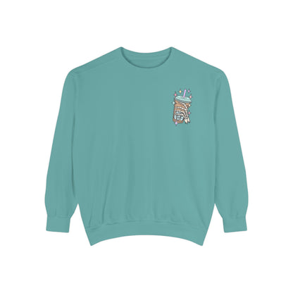 Sweatshirt — "Fueled by Iced Coffee and Anxiety" Cozy Graphic Pullover