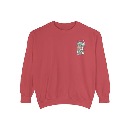 Sweatshirt — "Fueled by Iced Coffee and Anxiety" Cozy Graphic Pullover