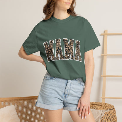 Mama Leopard Print T-Shirt — Women's Mom Graphic Tee for Mother's Day & Everyday
