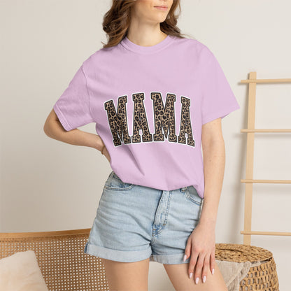 Mama Leopard Print T-Shirt — Women's Mom Graphic Tee for Mother's Day & Everyday