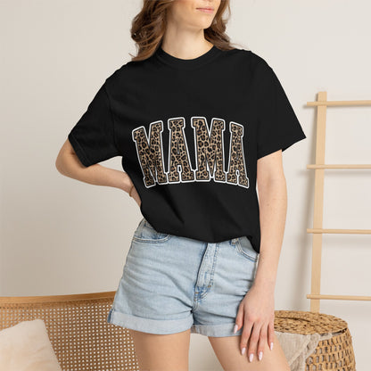 Mama Leopard Print T-Shirt — Women's Mom Graphic Tee for Mother's Day & Everyday