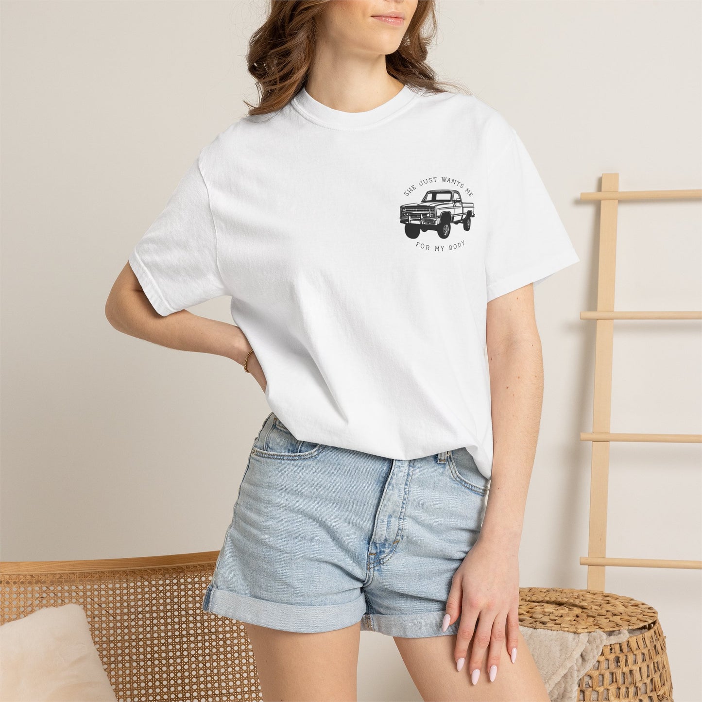 T-Shirt — "She Just Wants Me for My Body" Truck Graphic Tee