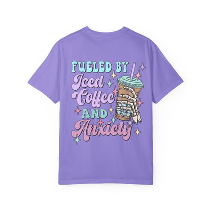 Iced Coffee & Anxiety T-Shirt — 'Fueled by Iced Coffee and Anxiety' Graphic Tee