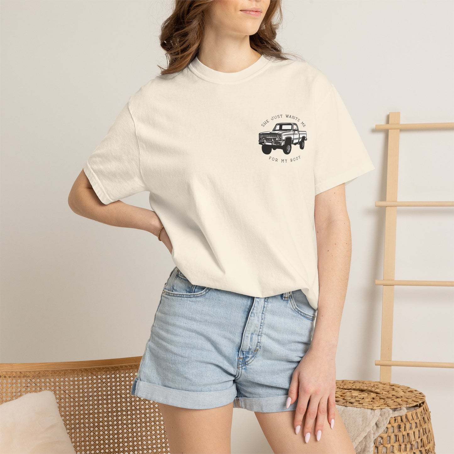 T-Shirt — "She Just Wants Me for My Body" Truck Graphic Tee