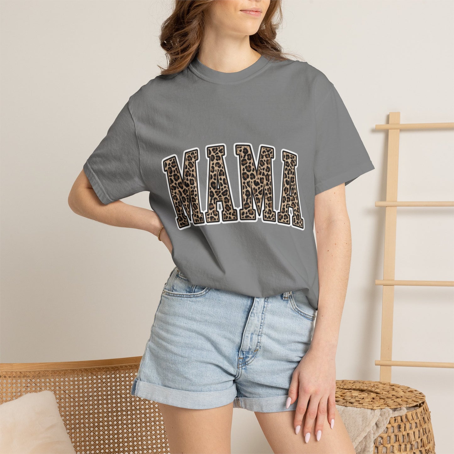 Mama Leopard Print T-Shirt — Women's Mom Graphic Tee for Mother's Day & Everyday