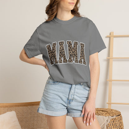 Mama Leopard Print T-Shirt — Women's Mom Graphic Tee for Mother's Day & Everyday