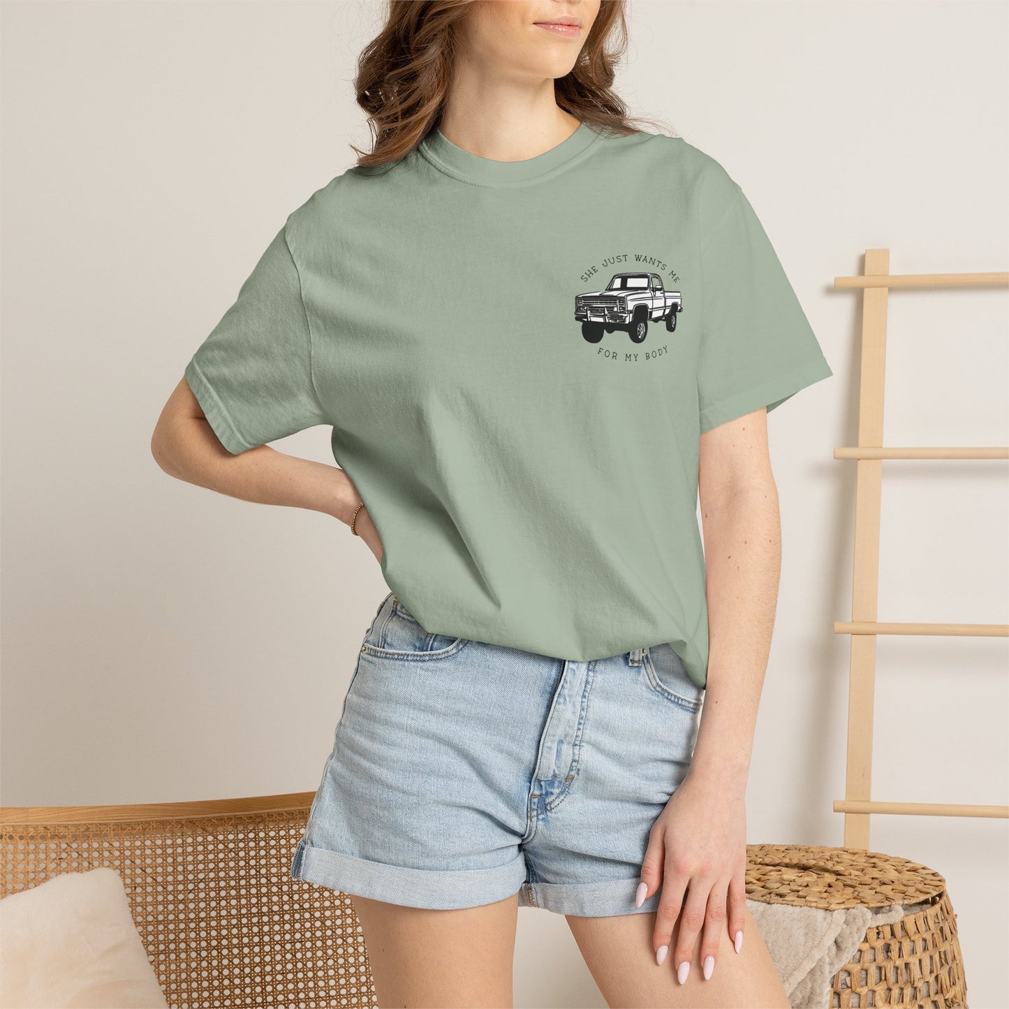 T-Shirt — "She Just Wants Me for My Body" Truck Graphic Tee